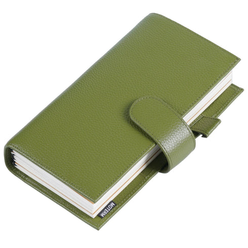 Moterm Travel Journal Standard Size Genuine Leather Notebook Organizer Floppy Version with Back Pocket and Clasp