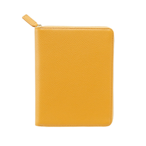 Moterm Genuine Pebbled Grain Leather B6 Zip Cover with Top Pocket Cowhide Planner Zipper Notebook Organizer Agenda Journal Diary