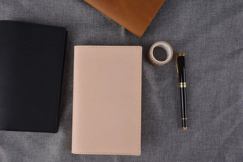 Genuine Natural Leather Cover A5 A6 B6 Journal Outdoor Travel Note Book Pen Clip Solid Retro Durable