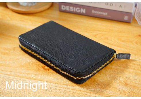 Moterm Full Grain Vegetable Tanned Cowhide Planner Zip Weeks 2.0 Cover for Hobo Weeks/ Mega Notebook Organizer Journal Diary