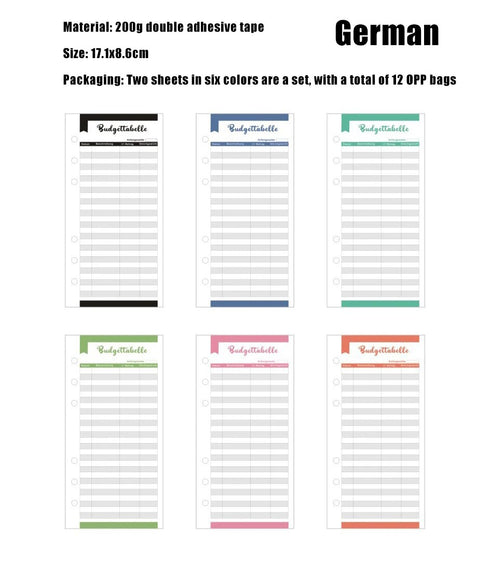 12pcs/lot Budget Sheets Envelope Consumer Card Bookkeeping Paper Postcards Letter Pad Extract Envelopes Small Business Supplies