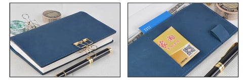 Genuine Natural Leather Cover A5 A6 B6 Journal Outdoor Travel Note Book Pen Clip Solid Retro Durable