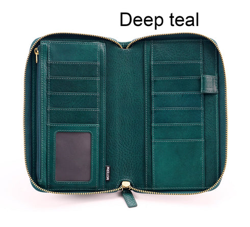 Moterm Full Grain Vegetable Tanned Cowhide Planner Zip Weeks 2.0 Cover for Hobo Weeks/ Mega Notebook Organizer Journal Diary