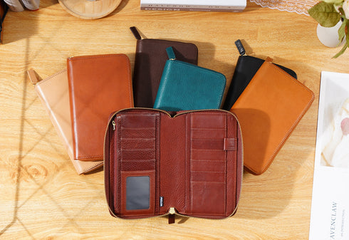 Moterm Full Grain Vegetable Tanned Cowhide Planner Zip Weeks 2.0 Cover for Hobo Weeks/ Mega Notebook Organizer Journal Diary