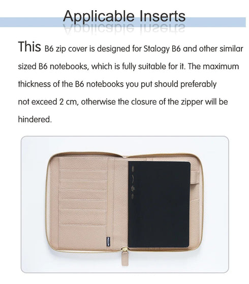 Moterm Genuine Pebbled Grain Leather B6 Zip Cover with Top Pocket Cowhide Planner Zipper Notebook Organizer Agenda Journal Diary