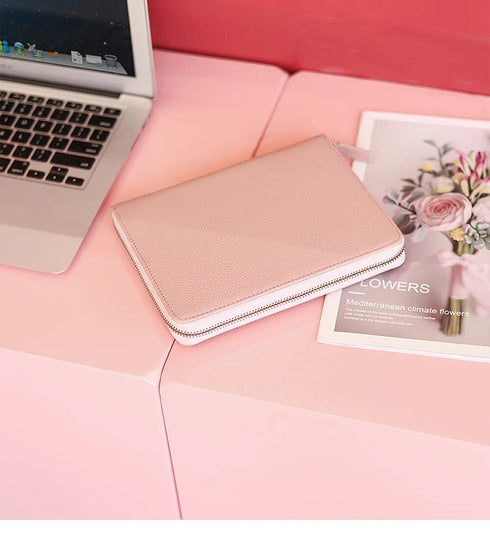 Moterm Genuine Pebbled Grain Leather B6 Zip Cover with Top Pocket Cowhide Planner Zipper Notebook Organizer Agenda Journal Diary