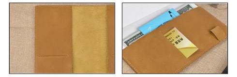 Genuine Natural Leather Cover A5 A6 B6 Journal Outdoor Travel Note Book Pen Clip Solid Retro Durable