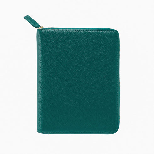 Moterm Genuine Pebbled Grain Leather B6 Zip Cover with Top Pocket Cowhide Planner Zipper Notebook Organizer Agenda Journal Diary