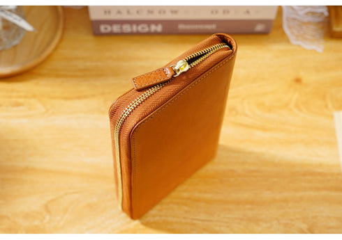 Moterm Full Grain Vegetable Tanned Cowhide Planner Zip Weeks 2.0 Cover for Hobo Weeks/ Mega Notebook Organizer Journal Diary