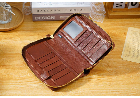 Moterm Full Grain Vegetable Tanned Cowhide Planner Zip Weeks 2.0 Cover for Hobo Weeks/ Mega Notebook Organizer Journal Diary