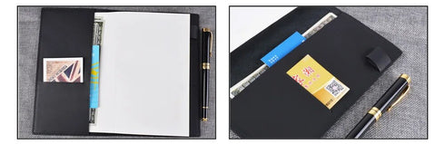 Genuine Natural Leather Cover A5 A6 B6 Journal Outdoor Travel Note Book Pen Clip Solid Retro Durable