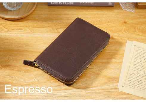 Moterm Full Grain Vegetable Tanned Cowhide Planner Zip Weeks 2.0 Cover for Hobo Weeks/ Mega Notebook Organizer Journal Diary