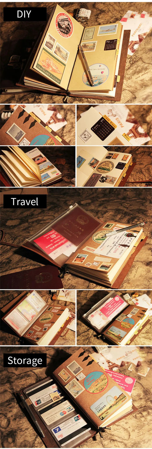 100% Genuine Leather Travel Journal Embossed Flower Cover