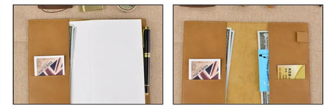 Genuine Natural Leather Cover A5 A6 B6 Journal Outdoor Travel Note Book Pen Clip Solid Retro Durable