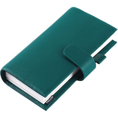 Moterm Travel Journal Standard Size Genuine Leather Notebook Organizer Floppy Version with Back Pocket and Clasp