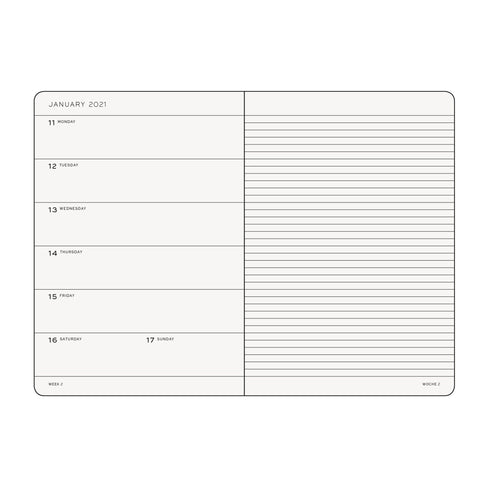 Leuchtturm1917 2021 NAVY Horizontal Pocket Weekly Planner & Notebook Softcover | A6