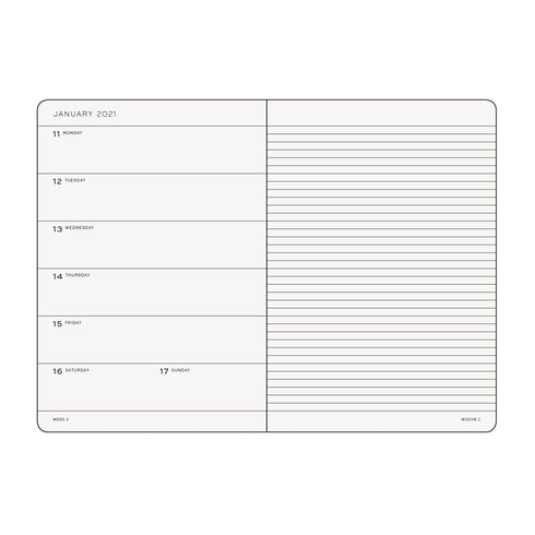 Leuchtturm1917 2021 NAVY Horizontal Pocket Weekly Planner & Notebook Softcover | A6