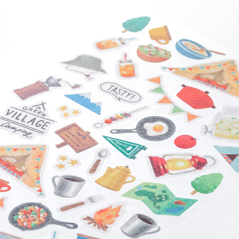 Midori Sticker Marché CAMPING Forest Washi Tape Stickers | 2492