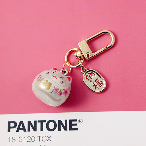 JAPANESE OMAMORI RED Cat Kitty Planner Charm Good Luck Bell Good Luck Charm Water Tone Bell | 2 X .080 Inches