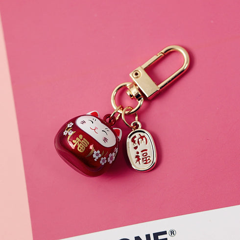 JAPANESE OMAMORI GOLD Cat Kitty Planner Charm Good Luck Bell Good Luck Charm Water Tone Bell | 2 X .080 Inches
