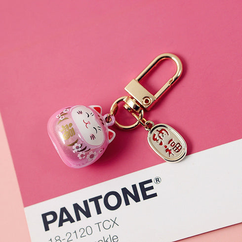 SAPPHIRE Blue JAPANESE OMAMORI Cat Kitty Planner Charm Good Luck Bell Good Luck Charm Water Tone Bell | 2 X .080 Inches