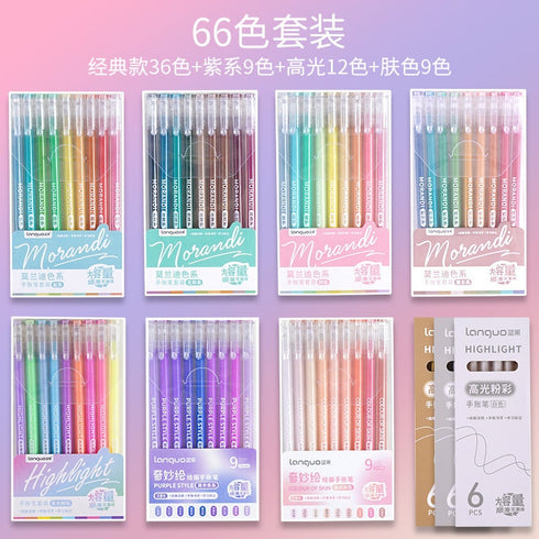 CLEAR PEN CASE (One) For Languo Color Gel 6 Pen Set 0.6mm Black Out Planning Pen Set Fine Point Set | 9 Pens
