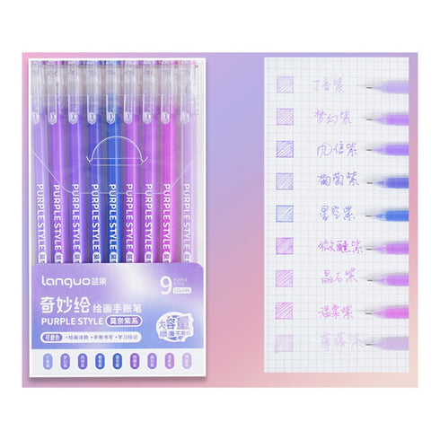 SILVER High Gloss Languo Color Gel 6 Pen Set 0.6mm Anime Pen Manga Pen Black Out Planning Pen Set Fine Point Set | 6 Pens