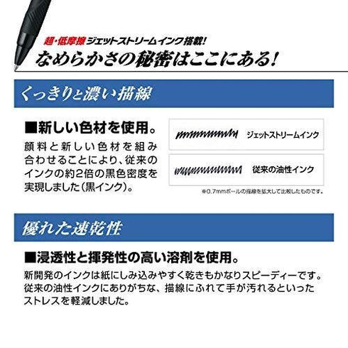 WHITE Uni Jetstream 3 LIMITED Edition 0.5mm 3&1 3 Color 0.5mm Ballpoint Multi Pen Pencil Included Pen Body Knock Multi-Body | SXE3-JSS-05