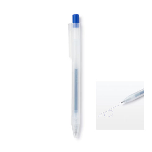 BLUE BLACK MUJI Japan Knock Gel Ink Retractable Type Ballpoint Pen 0.3mm Muji Gel Pen Smooth Gel Pen Artist Pen Anime Pen Fine Line | 0.3mm