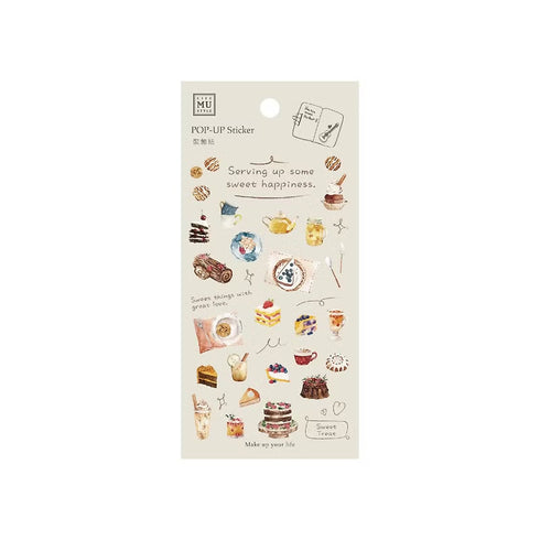 MU Lifestyle Pop-Up 3D Embossed Stickers Sweets Desserts Chocolate Cake Cheesecake Bundt Frappe Latte 3D Stickers Applique Stickers | 06