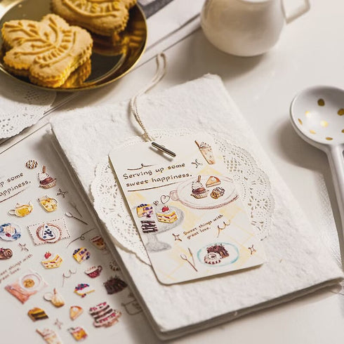 MU Lifestyle Pop-Up 3D Embossed Stickers Sweets Desserts Chocolate Cake Cheesecake Bundt Frappe Latte 3D Stickers Applique Stickers | 06
