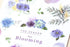 MU Lifestyle Print-On Stickers Season For Blooming Watercolor Hydrangea Purple Rub-On Stickers Transfer Stickers Translucent Sticker | 242