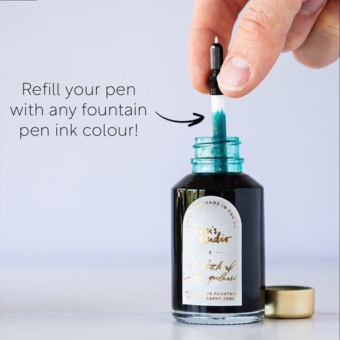 BLACK LUMOS WRITE Refillable Fineliner & Brush Pen Anodized Aluminum Fill With Your Ink Refillable 11 Tip Sizes 0.1mm To Brush Eco-Friendly
