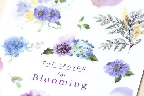MU Lifestyle Print-On Stickers Season For Blooming Watercolor Hydrangea Purple Rub-On Stickers Transfer Stickers Translucent Sticker | 242