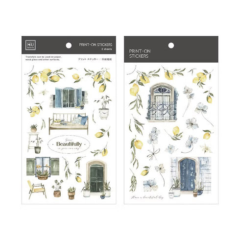 MU Lifestyle Print-On Stickers Vintage Home Vintage Doors Lenom Trees Tuscany Rub-On Stickers Transfer Stickers Translucent Sticker | 245
