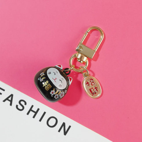 JAPANESE OMAMORI PINK Cat Kitty Planner Charm Good Luck Bell Good Luck Charm Water Tone Bell | 2 X .080 Inches
