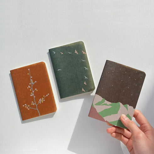 Yamamoto BRANCH FLOWERS Ro-Biki Notebook Shapes Series 5mm Dot Grid Series 3.5" x 4.9" | GA093