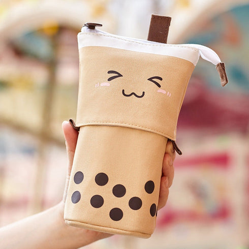 PEACH Boba Retractable Standing Pen Case Pencil Case Retractable Case Storage Case Pencil Case | 170Mm X 120Mm X 60Mm X 45Mm
