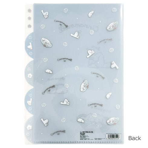 CINNAMOROLL MPLAN & Sanrio Collab Lazy Life A4 5 Pocket Index Clear Folder Pocket Folder Paper File Folder Plastic Folder | H310 X W220