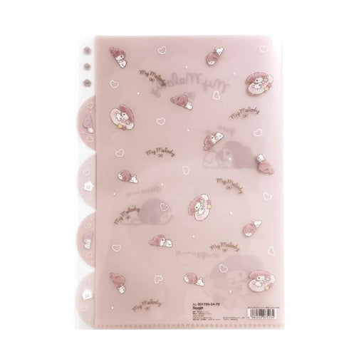 HELLO KITTY MPLAN & Sanrio Collab Lazy Life A4 5 Pocket Index Clear Folder Pocket Folder Paper File Folder Plastic Folder | H310 X W220