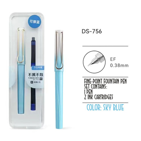 SAKURA Dianshi 0.38mm EXTRA Fine Fountain Pen Set Deluxe Foutain Pen Set Fountain Pen Extra Fine Nib Ink Cartridges | DS-756