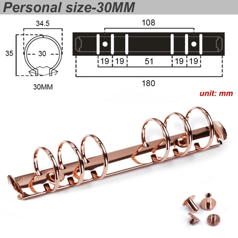Ring Binder Replacement Kit Ring Binder Mechanism Planner Rings with Hardware for Ring Planner | A5, A6, A7 & Personal