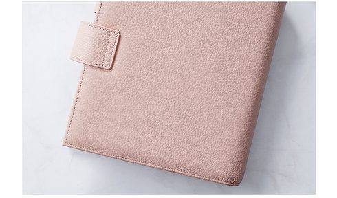 Moterm Luxe Personal Wide Litchi Grain Leather Planner 30 MM Silver Rings Notebook Organizer Agenda LARGE BACK POCKET