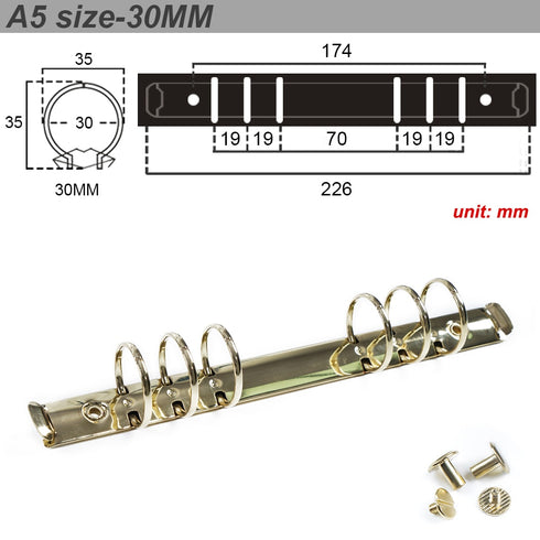 Ring Binder Replacement Kit Ring Binder Mechanism Planner Rings with Hardware for Ring Planner | A5, A6, A7 & Personal