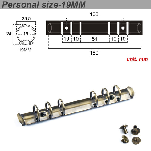 Ring Binder Replacement Kit Ring Binder Mechanism Planner Rings with Hardware for Ring Planner | A5, A6, A7 & Personal