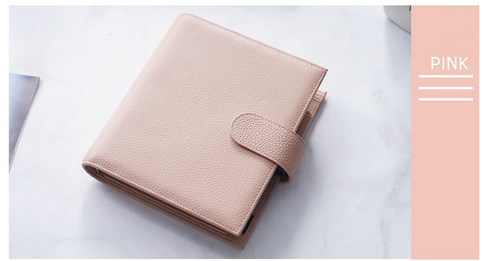 Moterm Luxe Personal Wide Litchi Grain Leather Planner 30 MM Silver Rings Notebook Organizer Agenda LARGE BACK POCKET