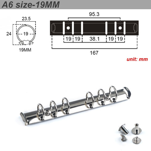 Ring Binder Replacement Kit Ring Binder Mechanism Planner Rings with Hardware for Ring Planner | A5, A6, A7 & Personal