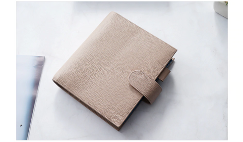 Moterm Luxe Personal Wide Litchi Grain Leather Planner 30 MM Silver Rings Notebook Organizer Agenda LARGE BACK POCKET