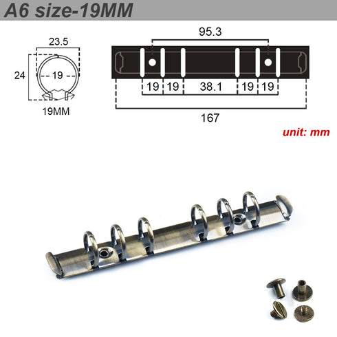 Ring Binder Replacement Kit Ring Binder Mechanism Planner Rings with Hardware for Ring Planner | A5, A6, A7 & Personal