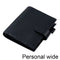 Moterm Luxe Personal Wide Litchi Grain Leather Planner 30 MM Silver Rings Notebook Organizer Agenda LARGE BACK POCKET